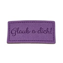 "Glaub a dich!" Kunstleder Label 4 x 2 cm