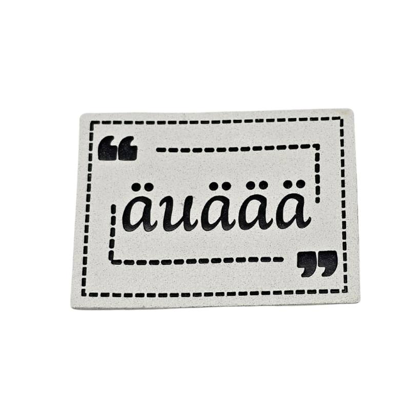 "äuäää" Kunstleder Label 4 x 3 cm