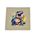 "Dinosaurier" Kunstleder Label 4 x 4 cm
