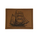 "Schiff" Kunstleder Label 4 x 3 cm