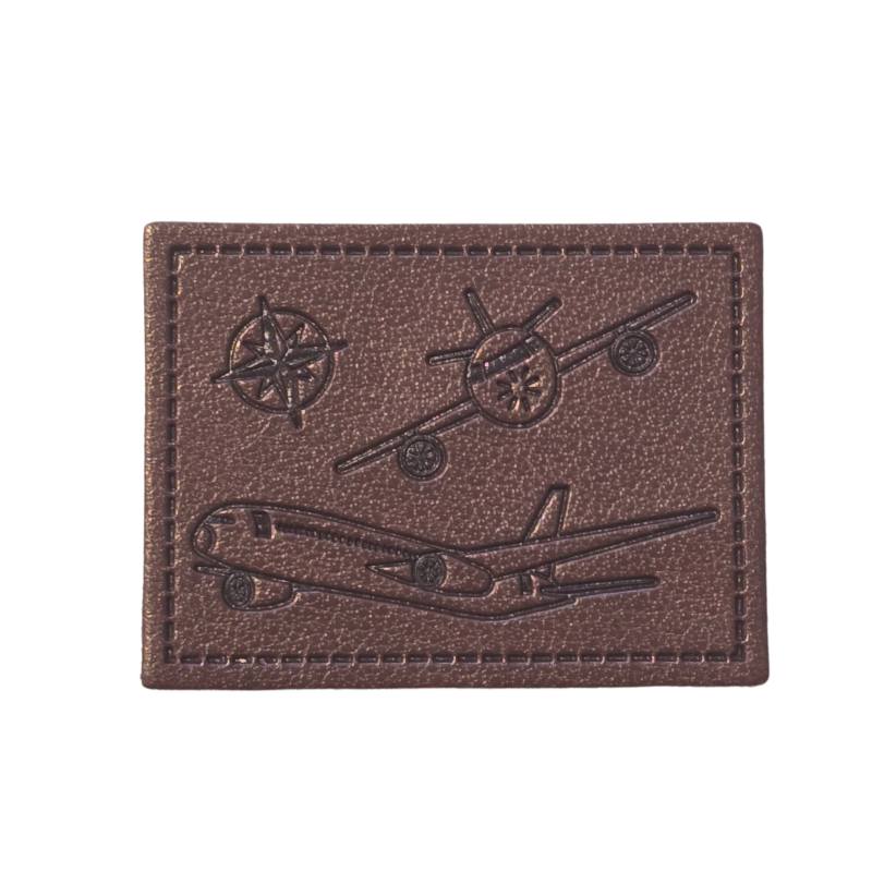 "Flugzeug" Kunstleder Label 4 x 3 cm