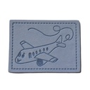 "Flugzeug" Kunstleder Label 4 x 3 cm