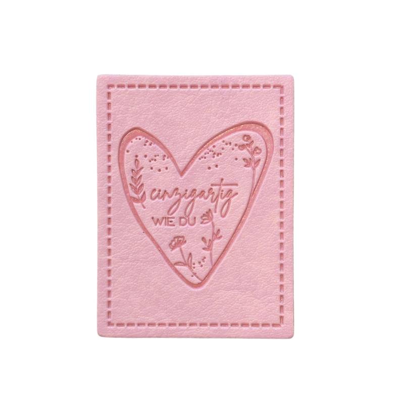 "Einzigartig WIE DU" Kunstleder Label 3 x 4 cm