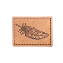 "Feder" Kunstleder Label 4 x 3cm