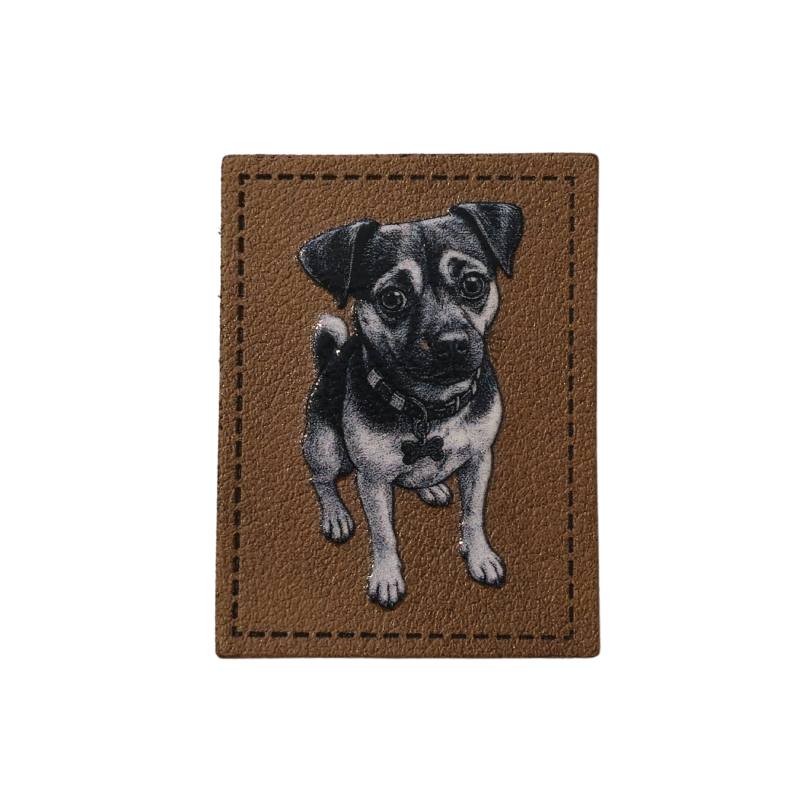 "Hund" Kunstleder Label 4 x 3 cm