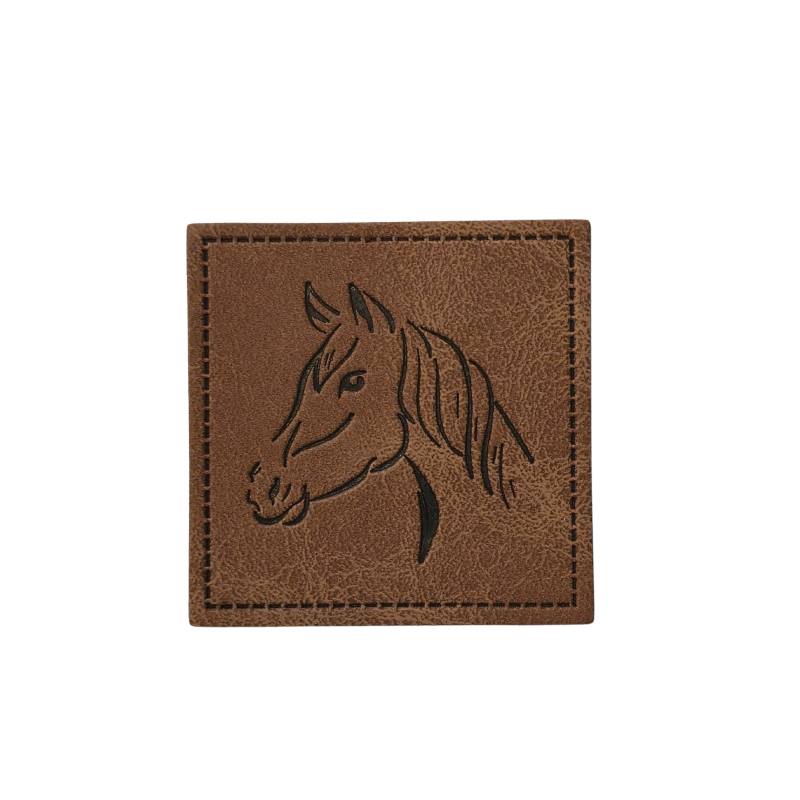 "Pferd" Kunstleder Label 4 x 4 cm