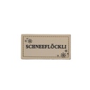 "Schneeflöckli" Kunstleder Label 4 x 2 cm