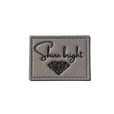 "Shine bright" reflektierendes Kunstleder Label 4 x 3 cm