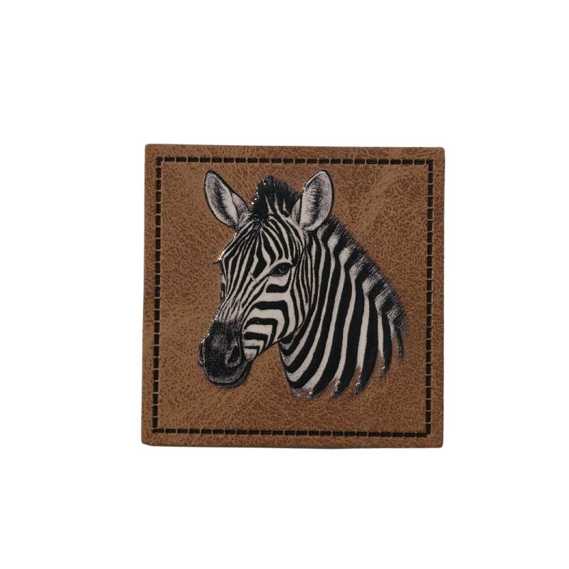 "Zebra" Kunstleder Label 4 x 4 cm