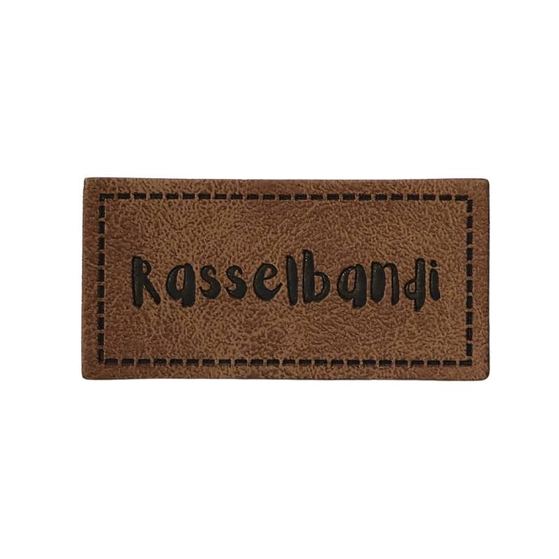 "Rasselbandi" Kunstleder Label 4 x 2 cm