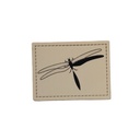 "Libelle" nachleuchtendes Kunstleder Label 4 x 3 cm
