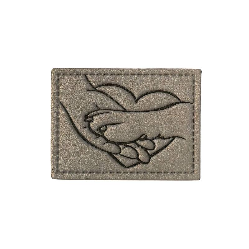 "Hundeliebe" Kunstleder Label 4 x 3 cm