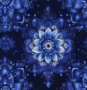 French Terry Panel 115 x 155 cm "Blue Mandala Dream"