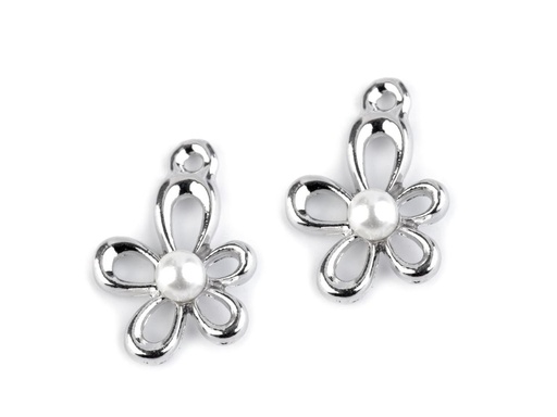 [645 1418 991] Anhänger Blume mit Perle 13 x 18 mm