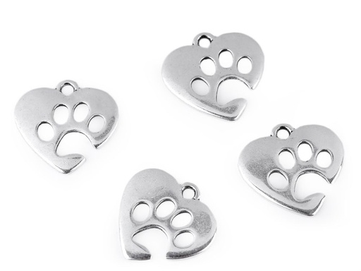 Anhänger Herz / Pfote 20x19mm