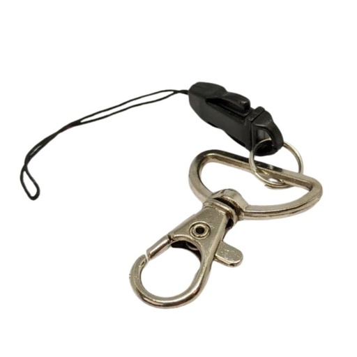 [682 0002 990] Karabiner mit Steckschnalle klein und Schnur 25 mm