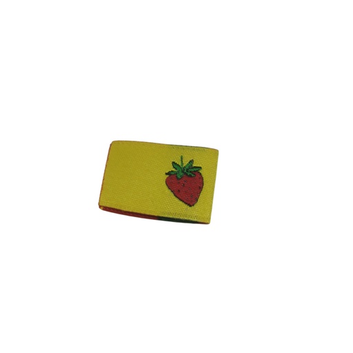 [630 0007 000] Weblabel zum Einnähen Erdbeere 22 x 15mm