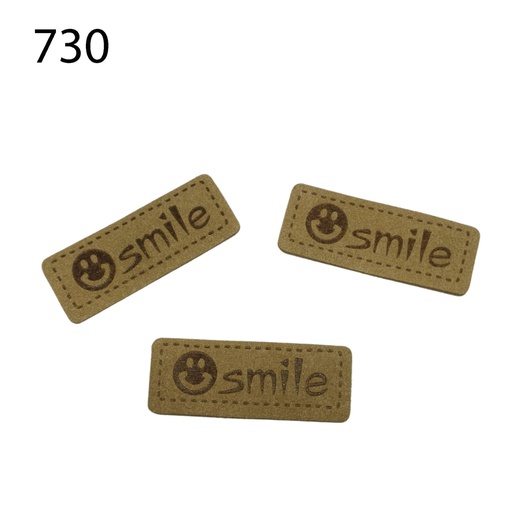 [628 4587 730] Kunstwildleder Label Smile 40 x 15mm