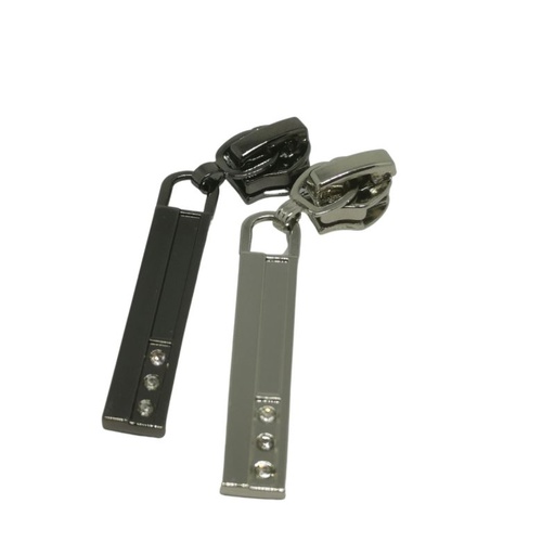 Zipper mit Strasssteinchen für 5 mm