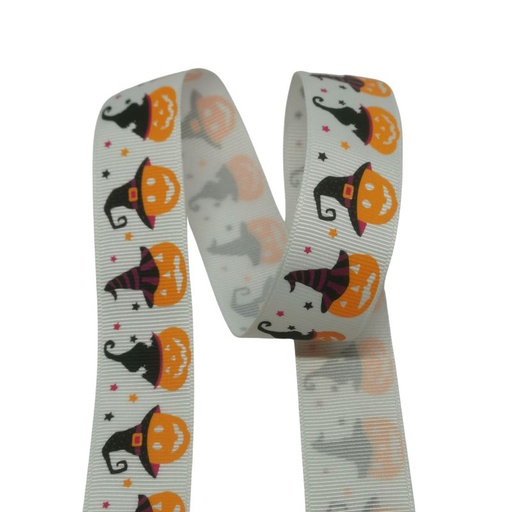 [350 4641 000] Ripsband Kürbis Halloween 25mm