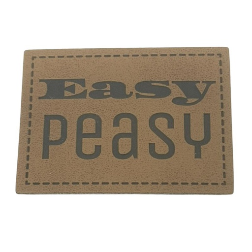 [629 3402 000] "Easy Peasy" Kunstleder Label 4 x 3 cm