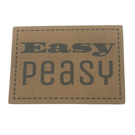 [629 3402 000] "Easy Peasy" Kunstleder Label 4 x 3cm