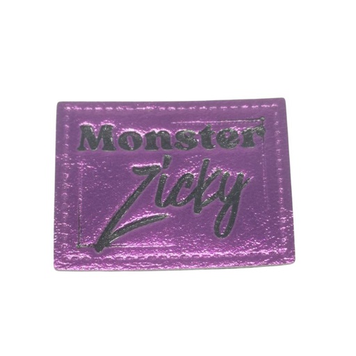 [629 3405 000] "Monster Zicky" Kunstleder Label 4 x 3cm
