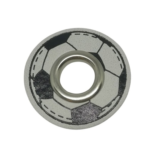 [628 4109 000] Ösenpatch rund "Fussball" 32 mm