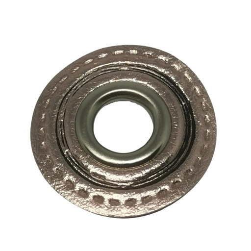 [628 4107 000] Ösenpatch rund Reifen Metallic roségold 32mm