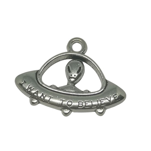 [645 6120 990] Anhänger Alien im Ufo 30 x 23mm