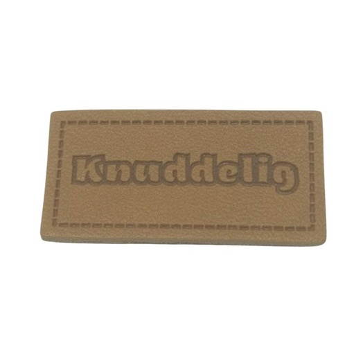 [629 3418 000] "Knuddelig" Kunstleder Label 4 x 2cm