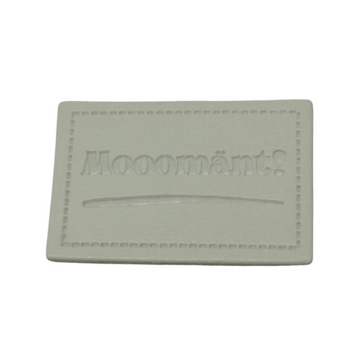 [629 3417 000] "Mooomänt" Kunstleder Label 2 x 3cm