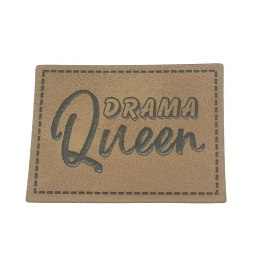 [629 3412 000] "Drama Queen" Kunstleder Label 4 x 3cm