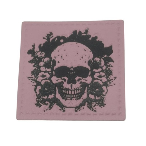 [629 3408 000] "Skull / Totenkopf" Kunstleder Label 4 x 4cm