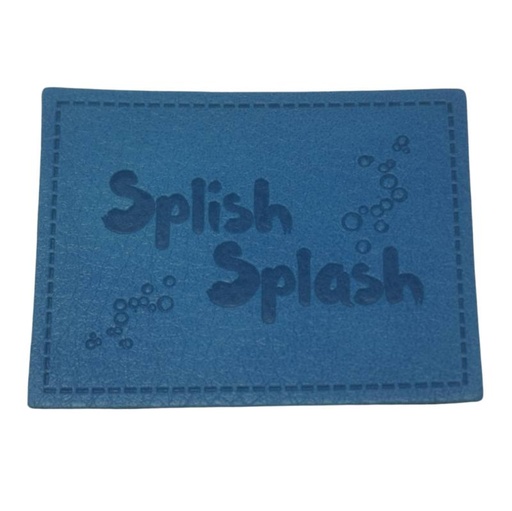 [629 3419 000] "Splish Splash" Kunstleder Label 4.5 x 3.5cm