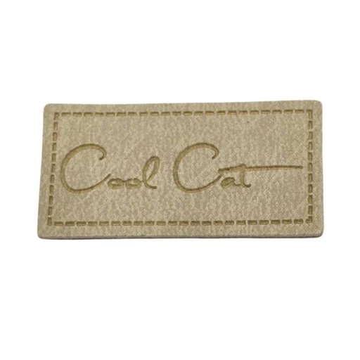 [629 3430 000] "Cool Cat" Kunstleder Label 4 x 2 cm