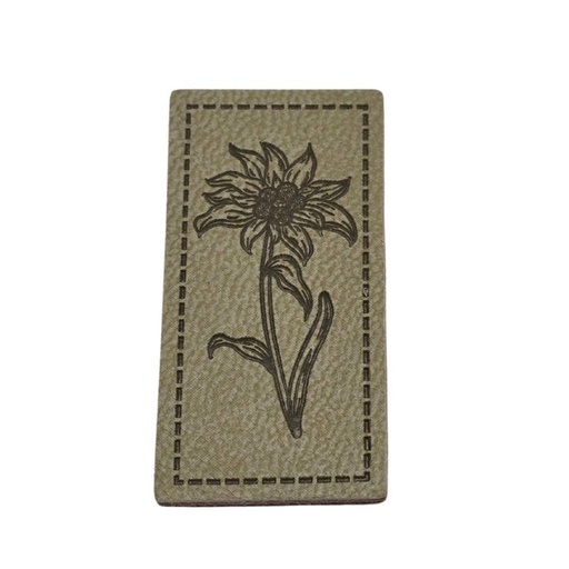 [629 3423 000] "Edelweiss" Kunstleder Label 4 x 2 cm