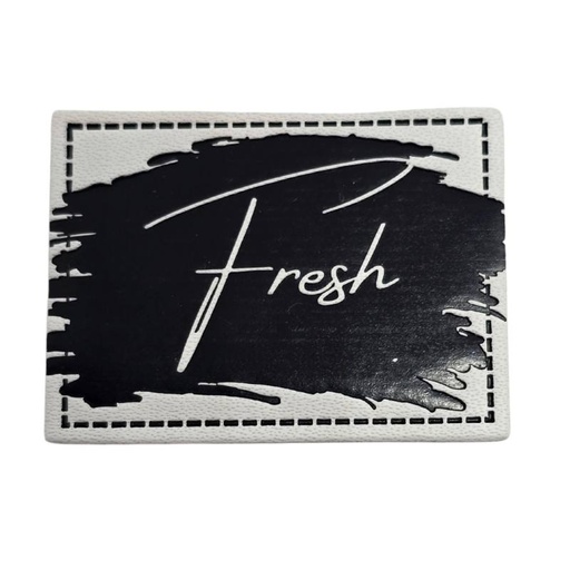 [629 3434 000] "Fresh" Kunstleder Label 4 x 3 cm