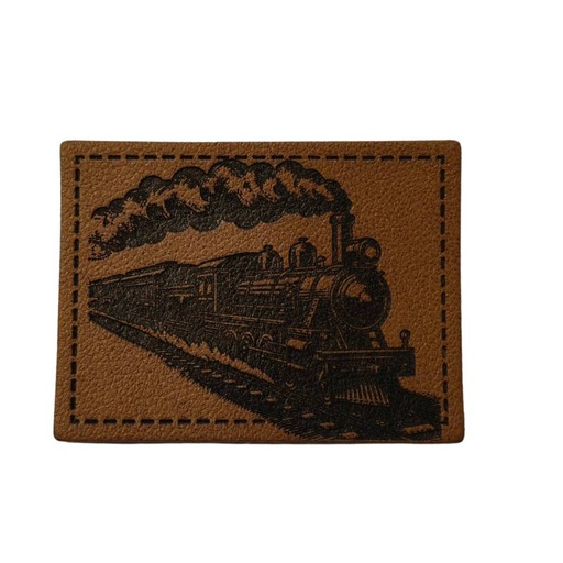 [629 3438 000] "Zug" Kunstleder Label 4 x 3 cm